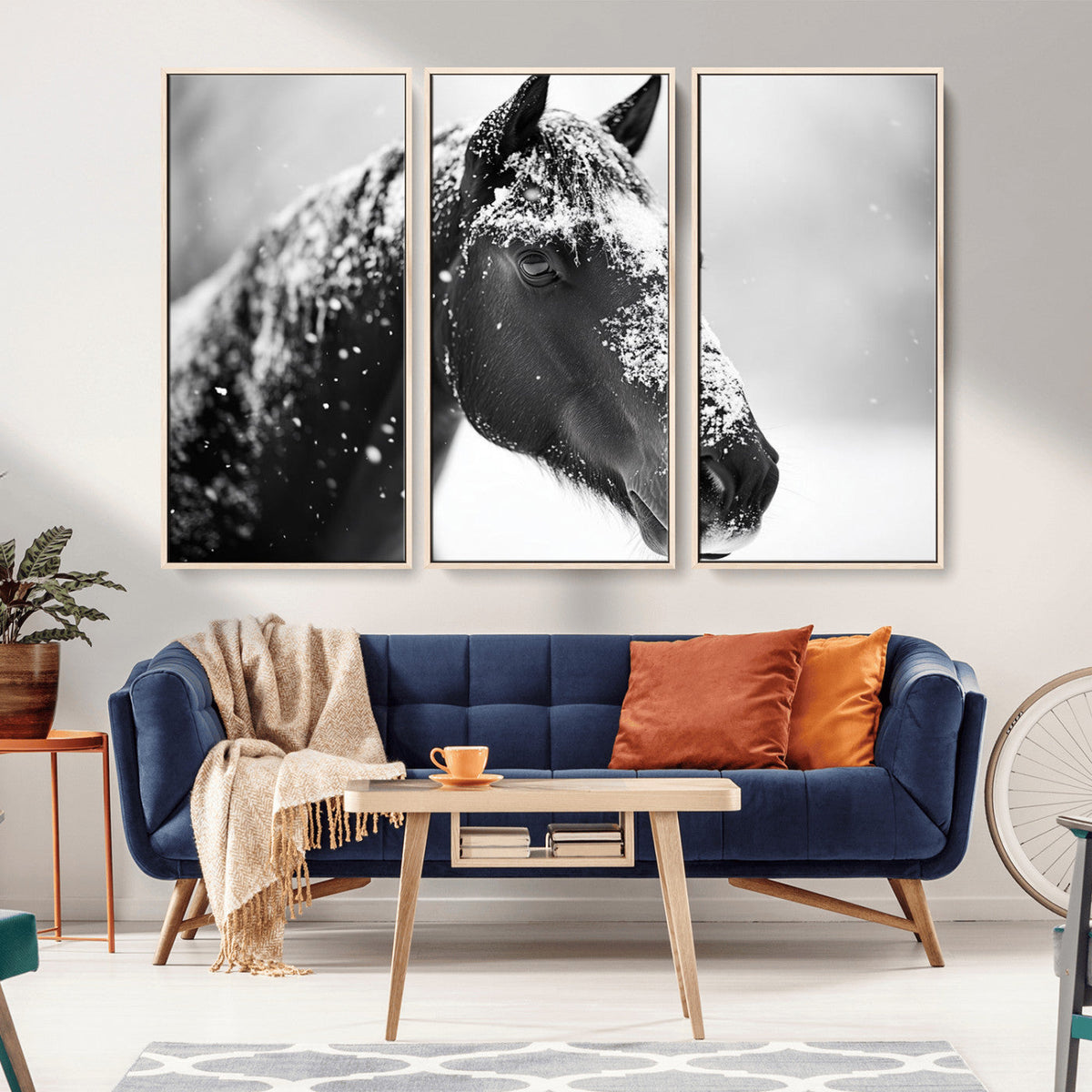 Horse Canvas Print - Winter Horse Snow Wall Art Canvas Print