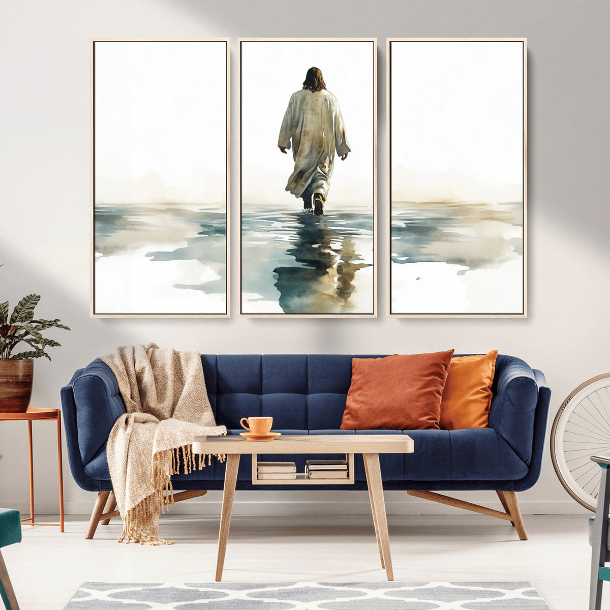 Abstract Jesus Wall Art Canvas Print, Christian Wall Art,