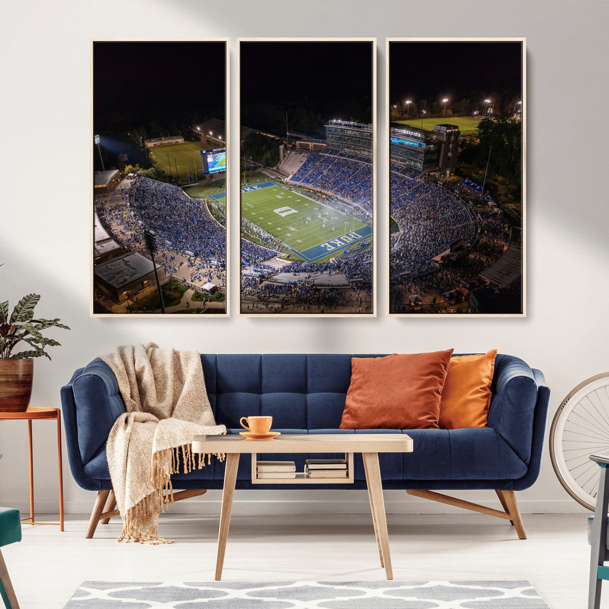 Duke University Blue Devils Football Print Canvas - Durham