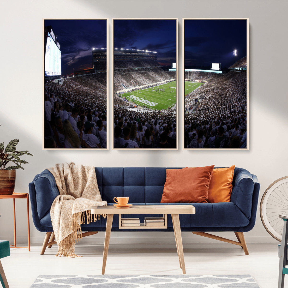 Michigan State Spartans Canvas, Framed Football Team Print -