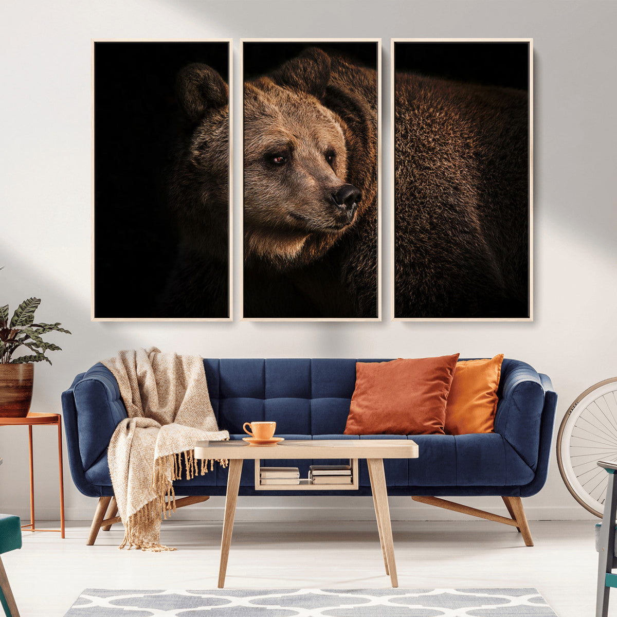 Wild Grizzly 399 Bear Canvas Wall Art Print, Bear Animal