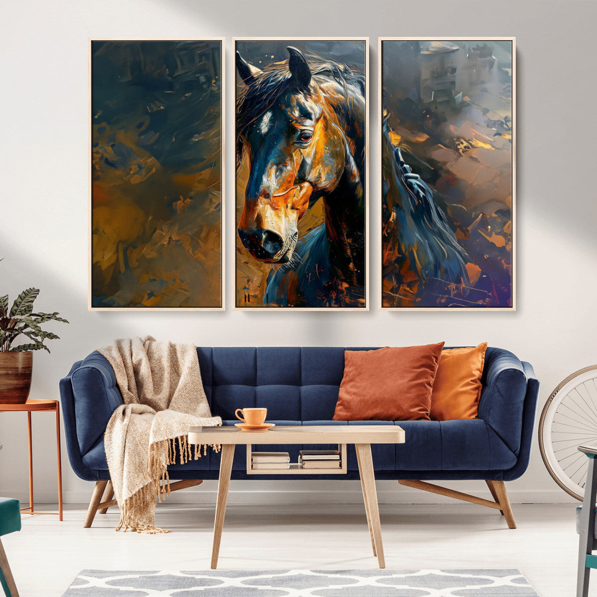 Abstract Horse Wall Art Canvas Print | Farmhouse Wall Decor