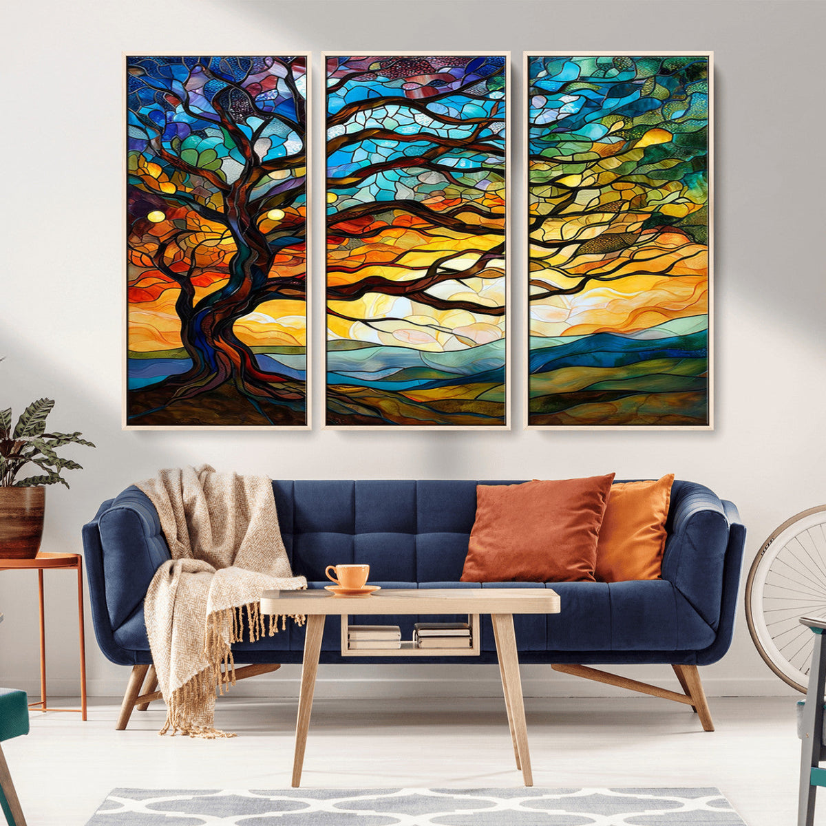 Mosaic Tree Wall Art | Ready to Hang Stained Glass Style