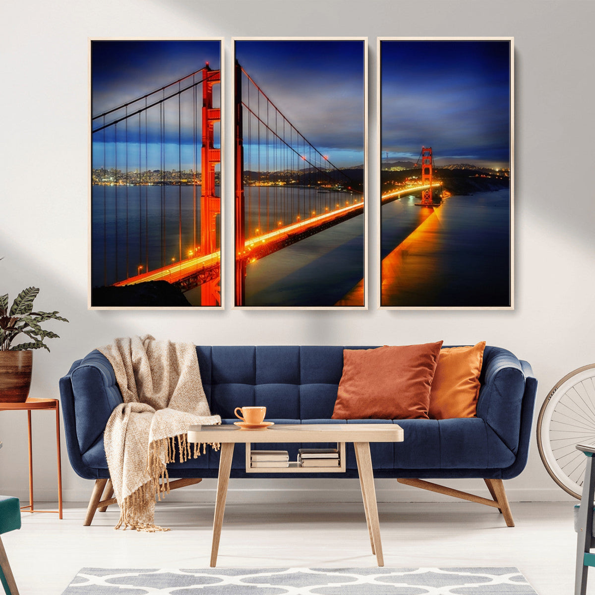 Large Wall Art San Francisco Canvas Print - Wonderful Golden