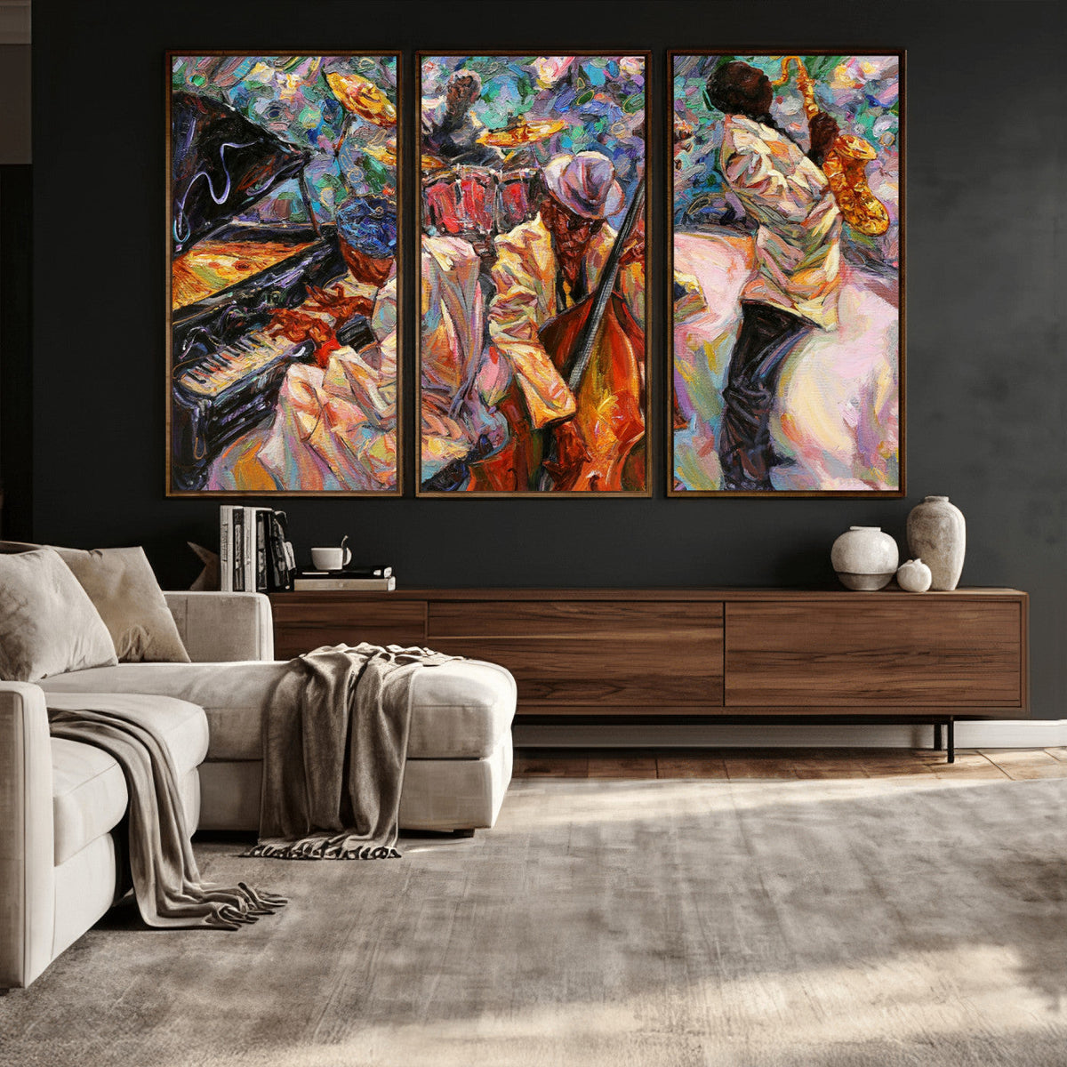 African American Jazz Art Music Abstract Wall Art Painting