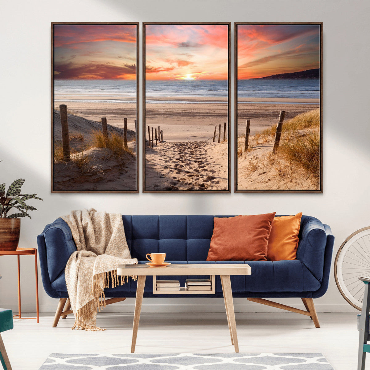 Sunset on the Sea Wall Art Canvas Print