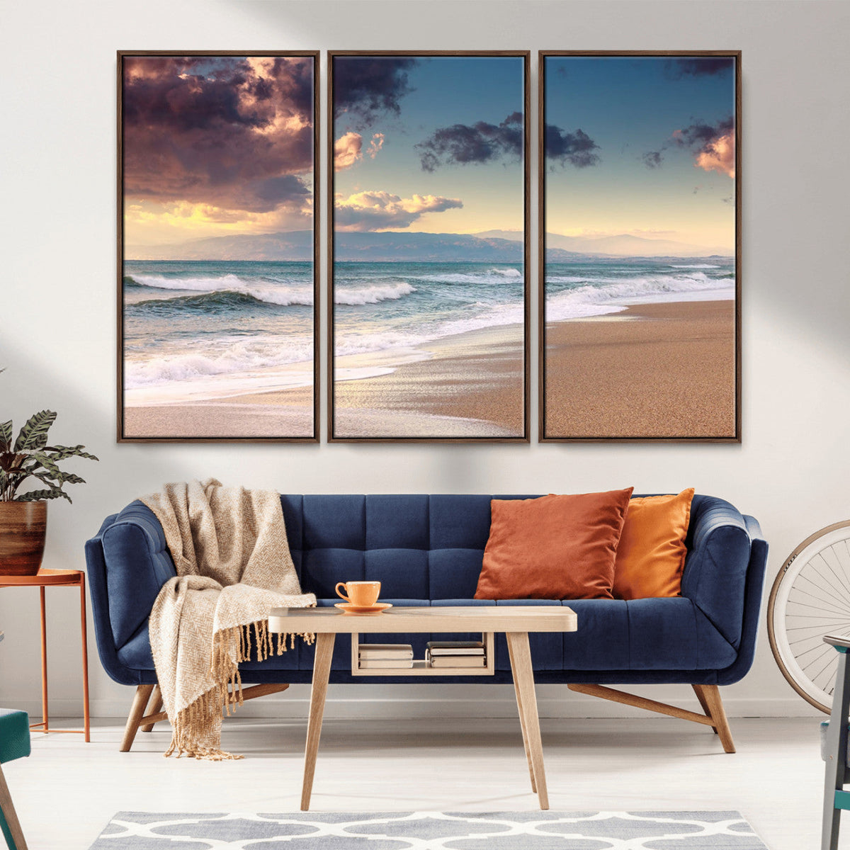 Cloudy Weather Beach Sunset Canvas Print | Sunrise Wall Art