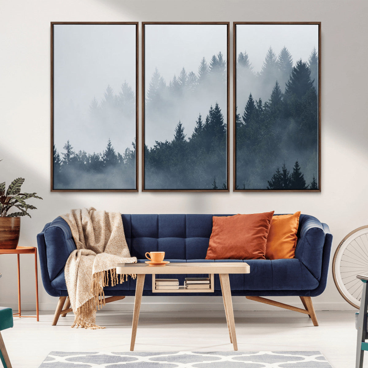 Foggy Pine Forest Wall Art Canvas Print