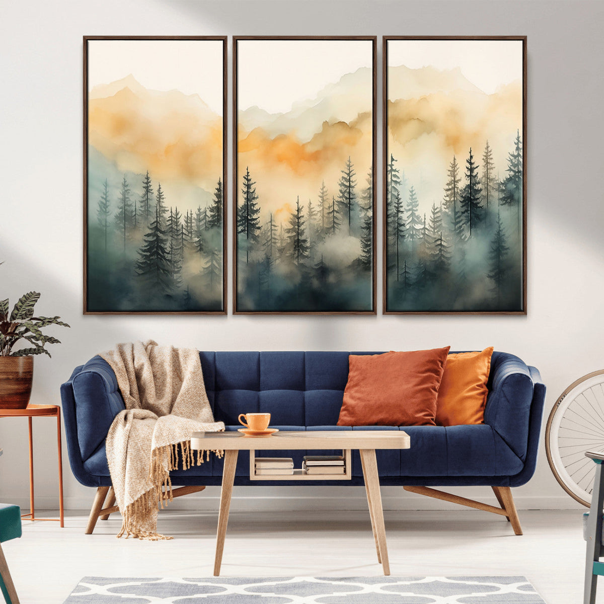Abstract Forest Print - Mountain Wall Art | Autumn Landscape