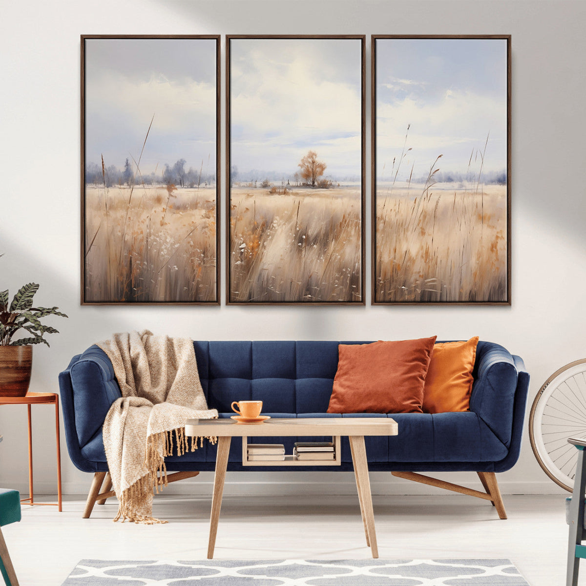 Golden Fields Wall Art Print Canvas – Serene Landscape of