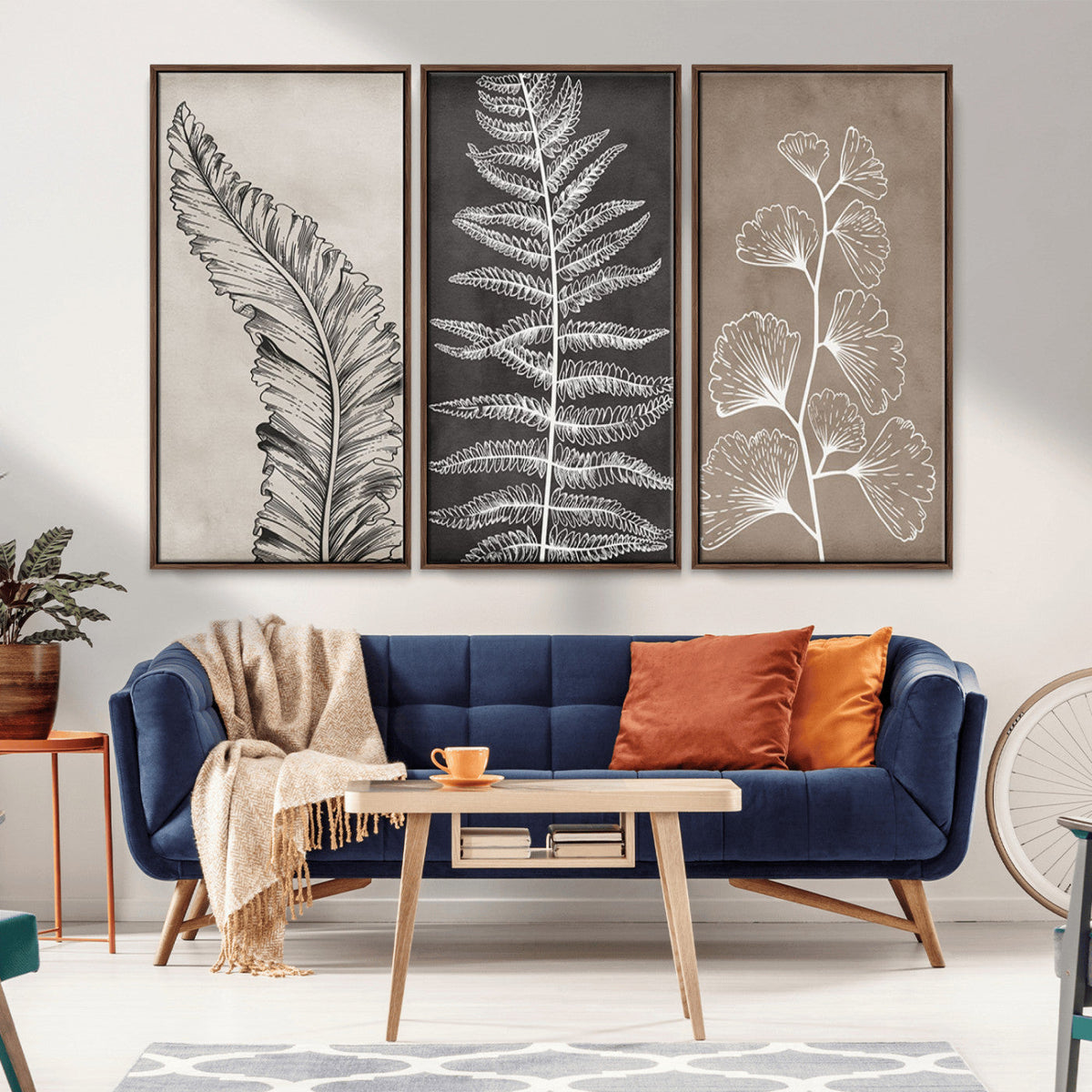 Minimalist Botanical Wall Art Canvas Print, Framed and Ready