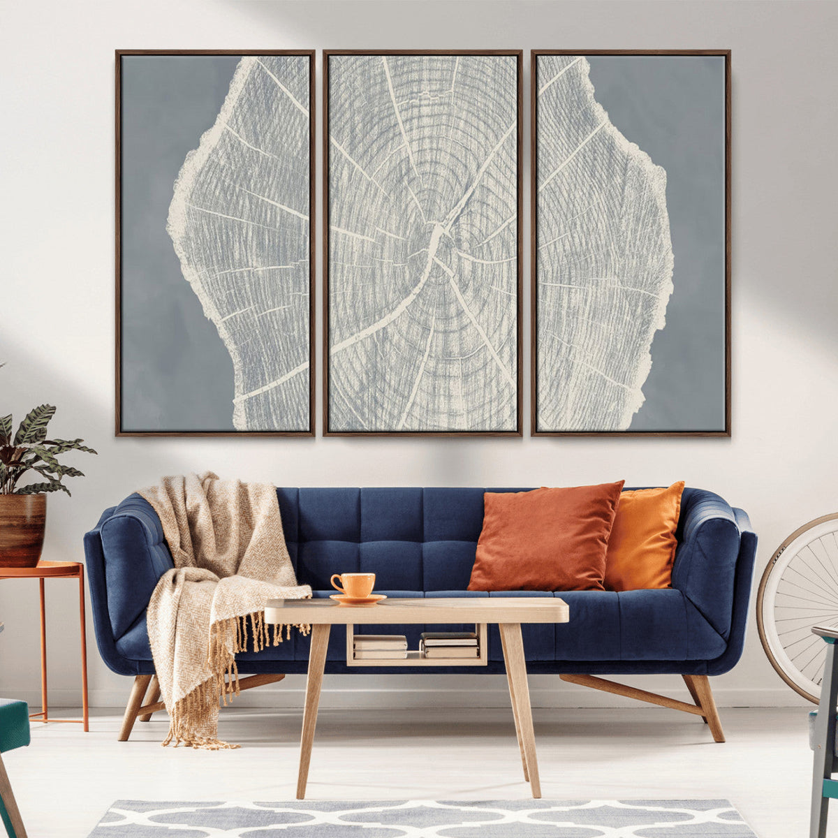 Abstract Tree Ring Wall Art Canvas Print – Nature-Inspired,