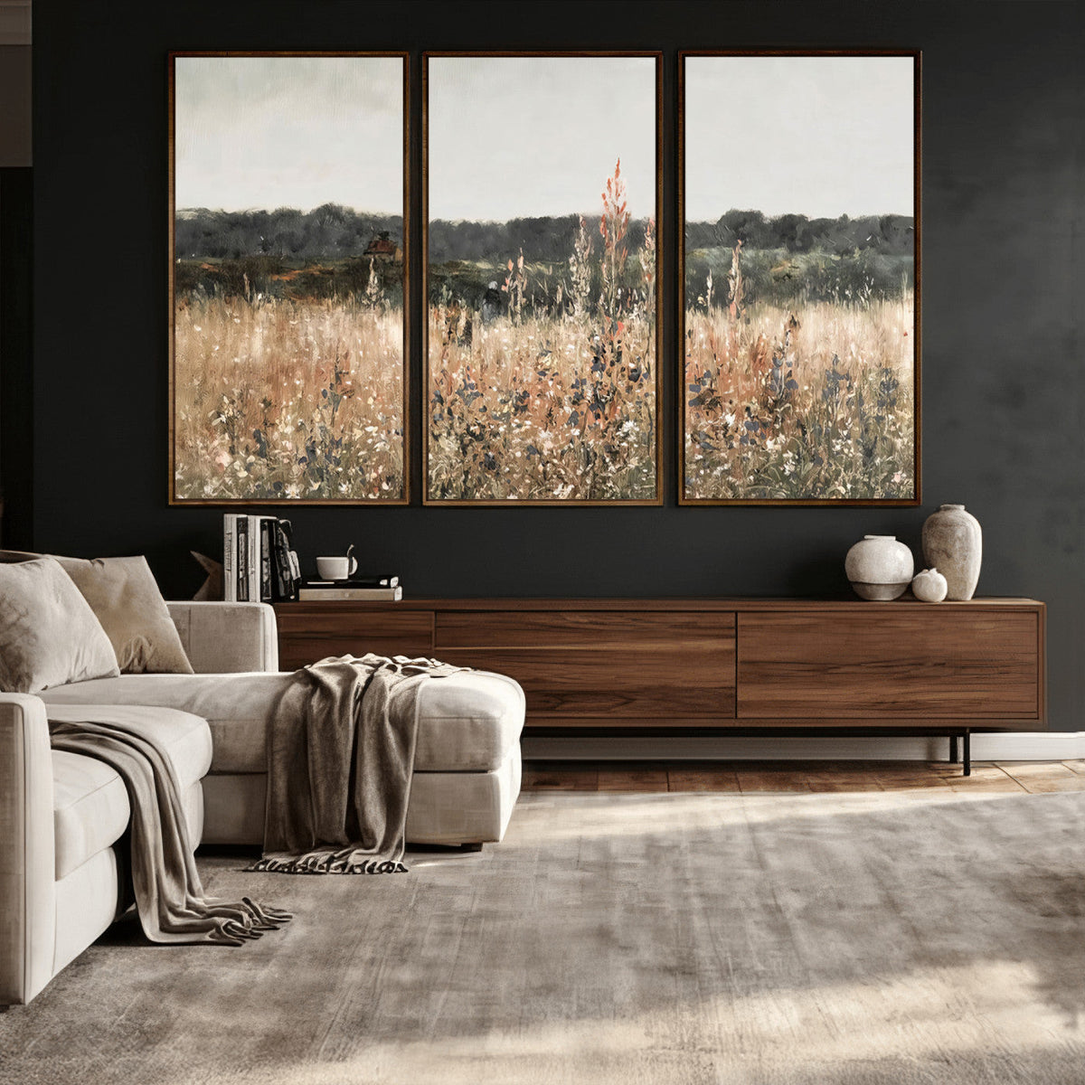Rustic Field Landscape Wall Art Print, Giclee Canvas Wall