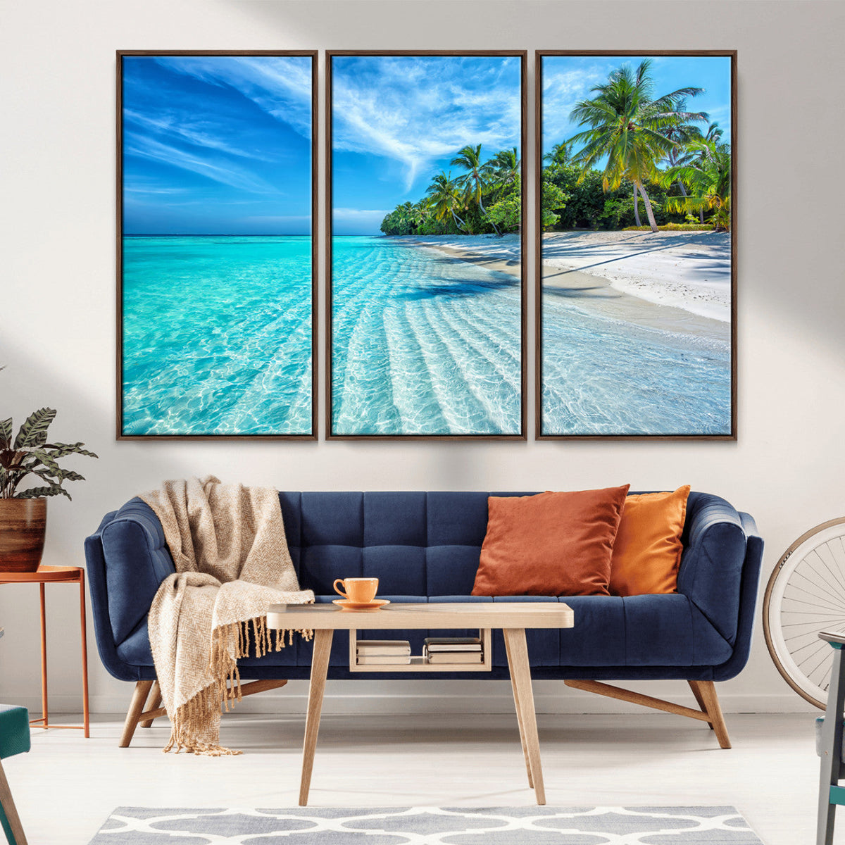 Tropical Beach Wall Art Canvas Print - Serene Ocean