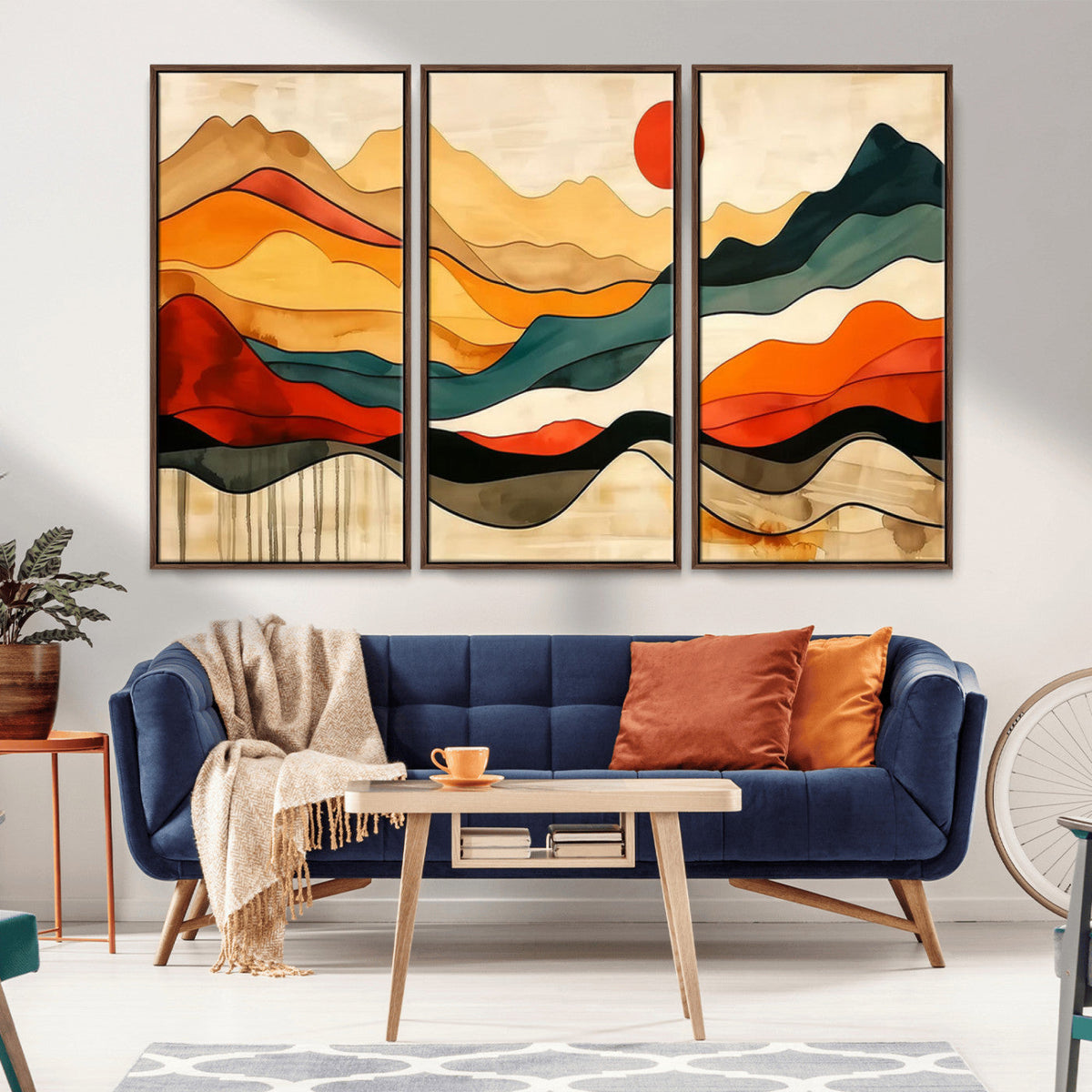 Mid Century Wall Art Print - Abstract Woodland Print -