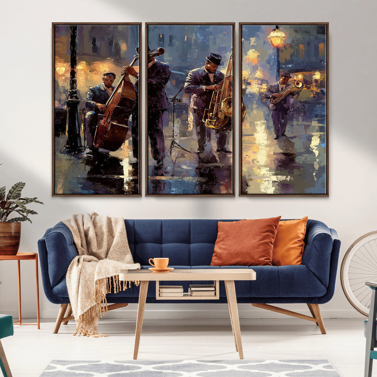 Afro Abstract Jazz Music Wall Art Canvas Print – Colorful