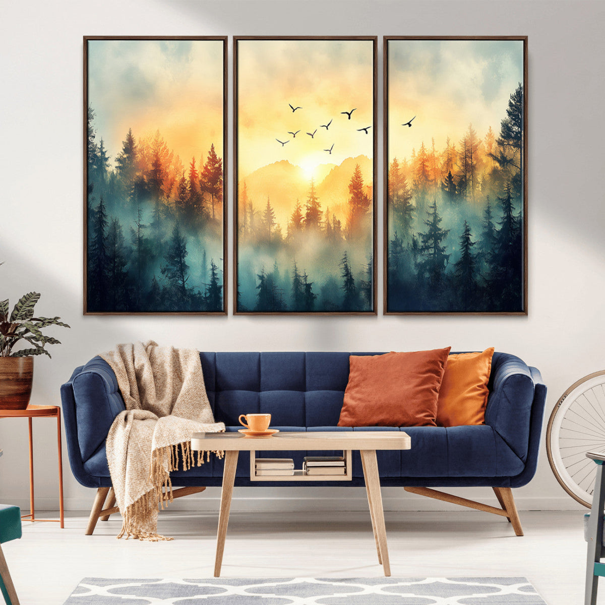 Abstract Forest Wall Art Print- Serene Nature Canvas Print