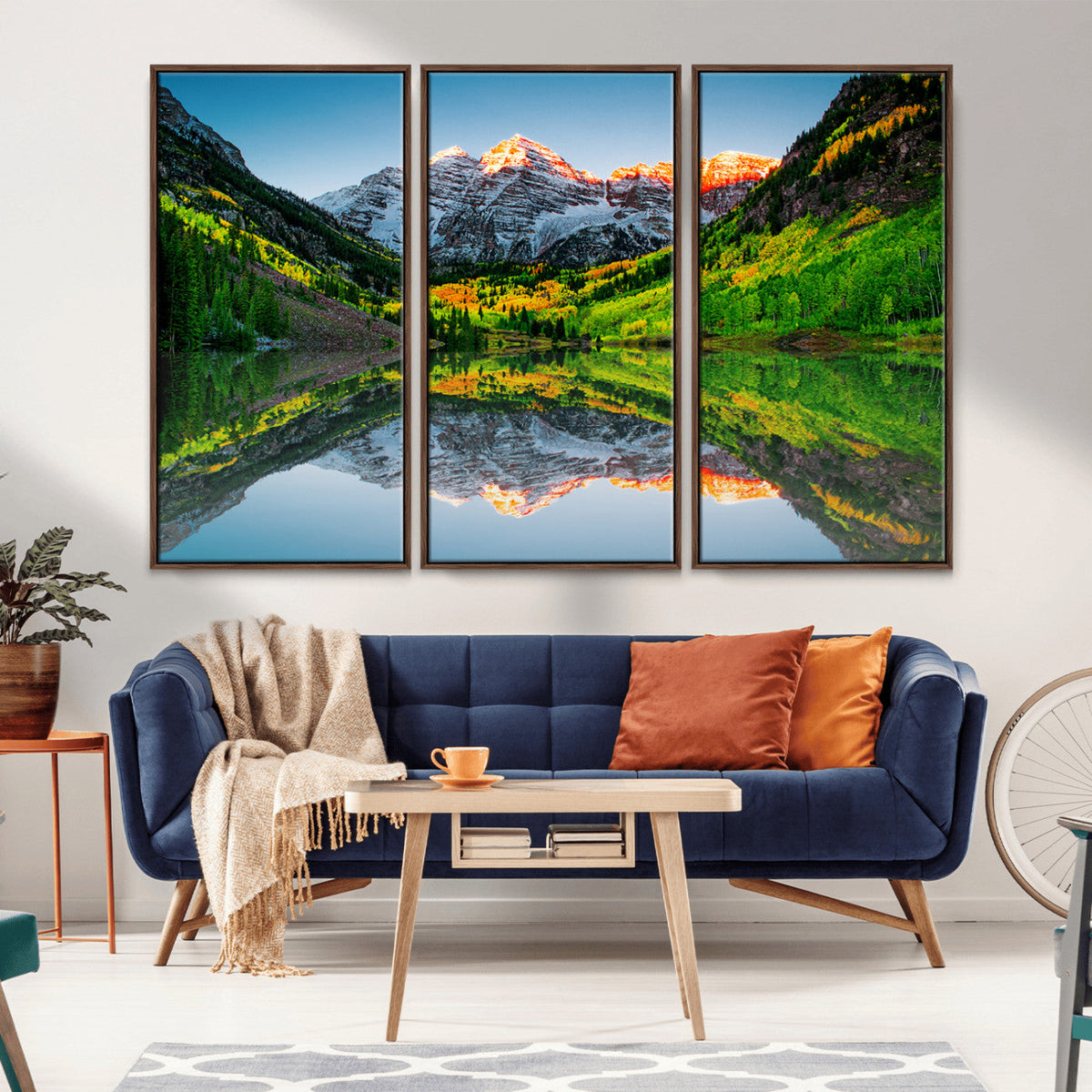 Maroon Bells Lake Wall Art Canvas Print – Framed Majestic