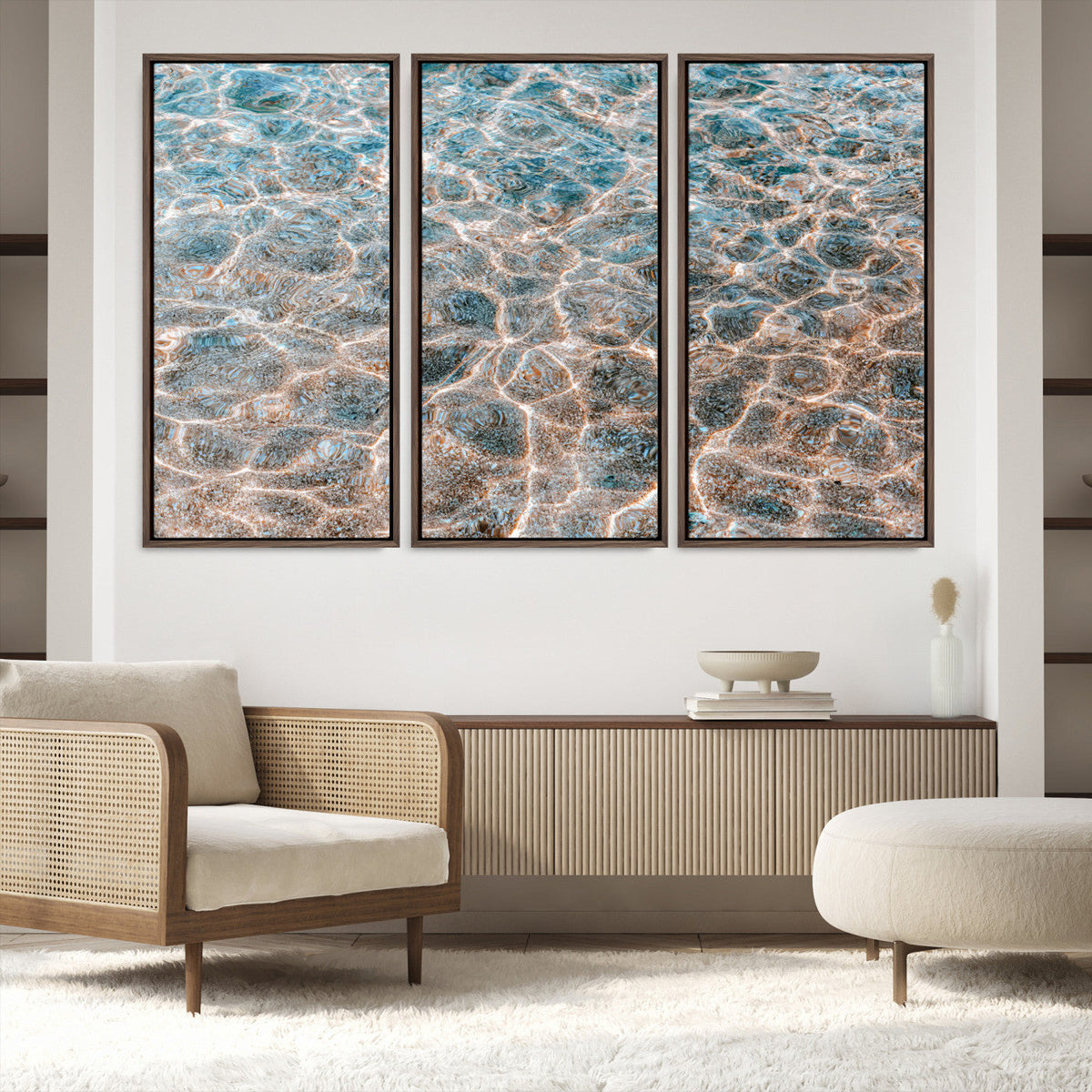 Clear Water Wall Art Canvas Print – Framed Sunlit Ocean