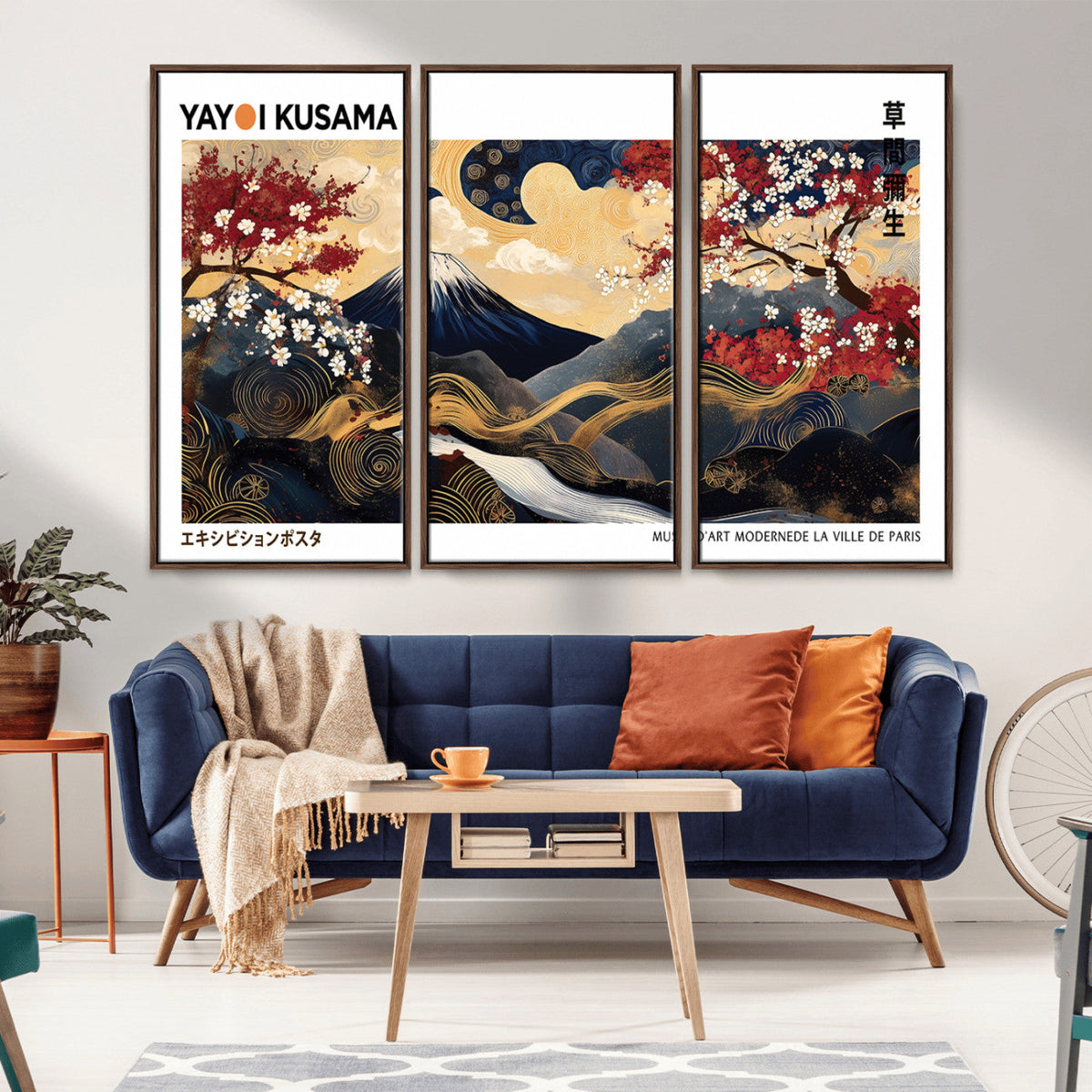 Modern Mount Fuji Wall Art Canvas Print – Framed Abstract
