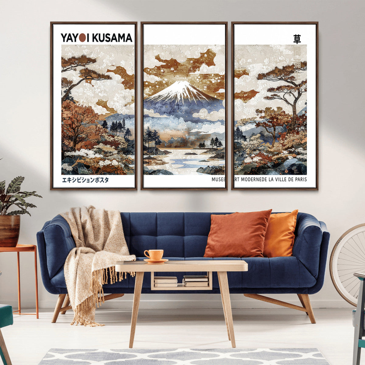 Modern Japanese Wall Art Canvas Print – Framed Abstract