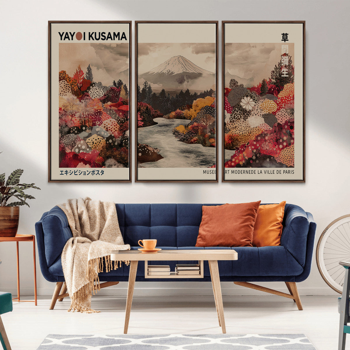 Modern Japanese Wall Art Canvas Print – Framed Abstract