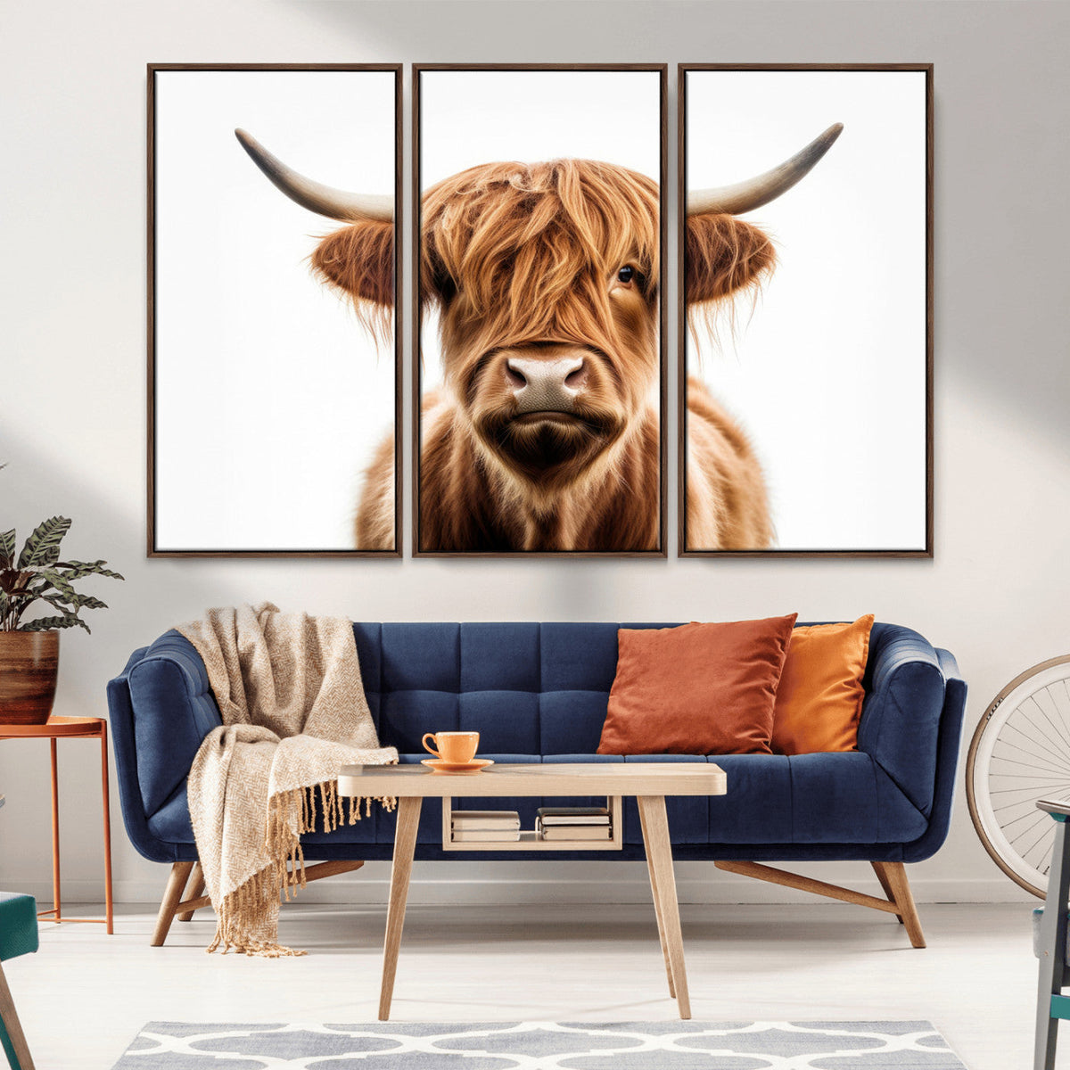 Scottish Highland Cow Canvas Print, Framed Highland Cow