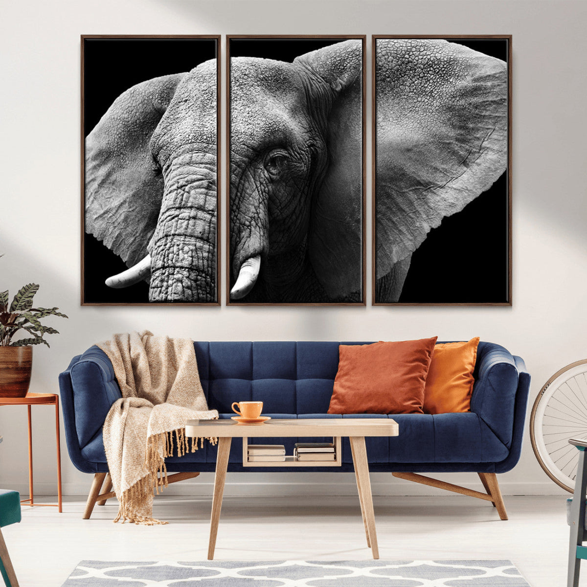 Big Elephant Close Up Wall Art Canvas Print
