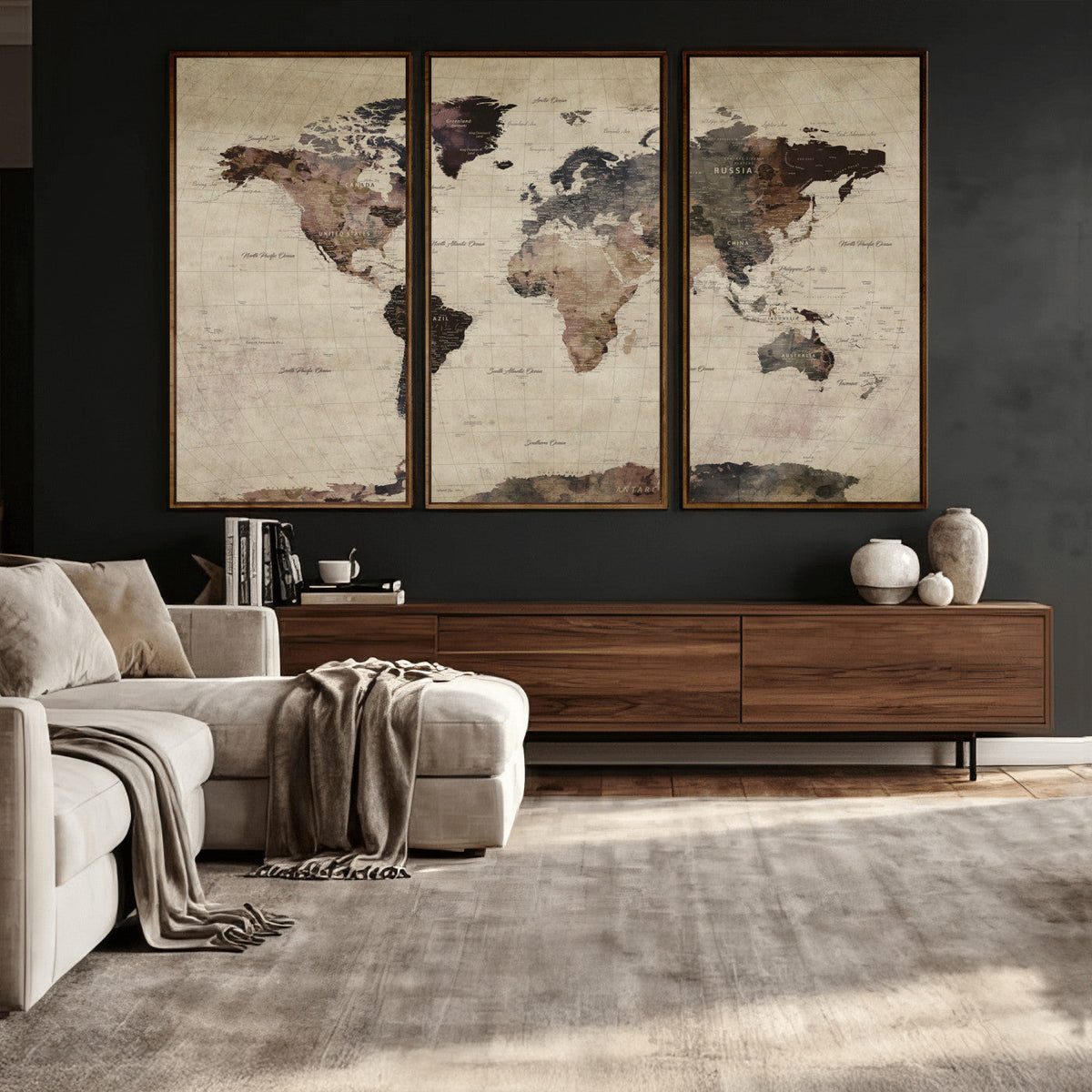 World Map Canvas Print – Detailed Map of the World Adventure