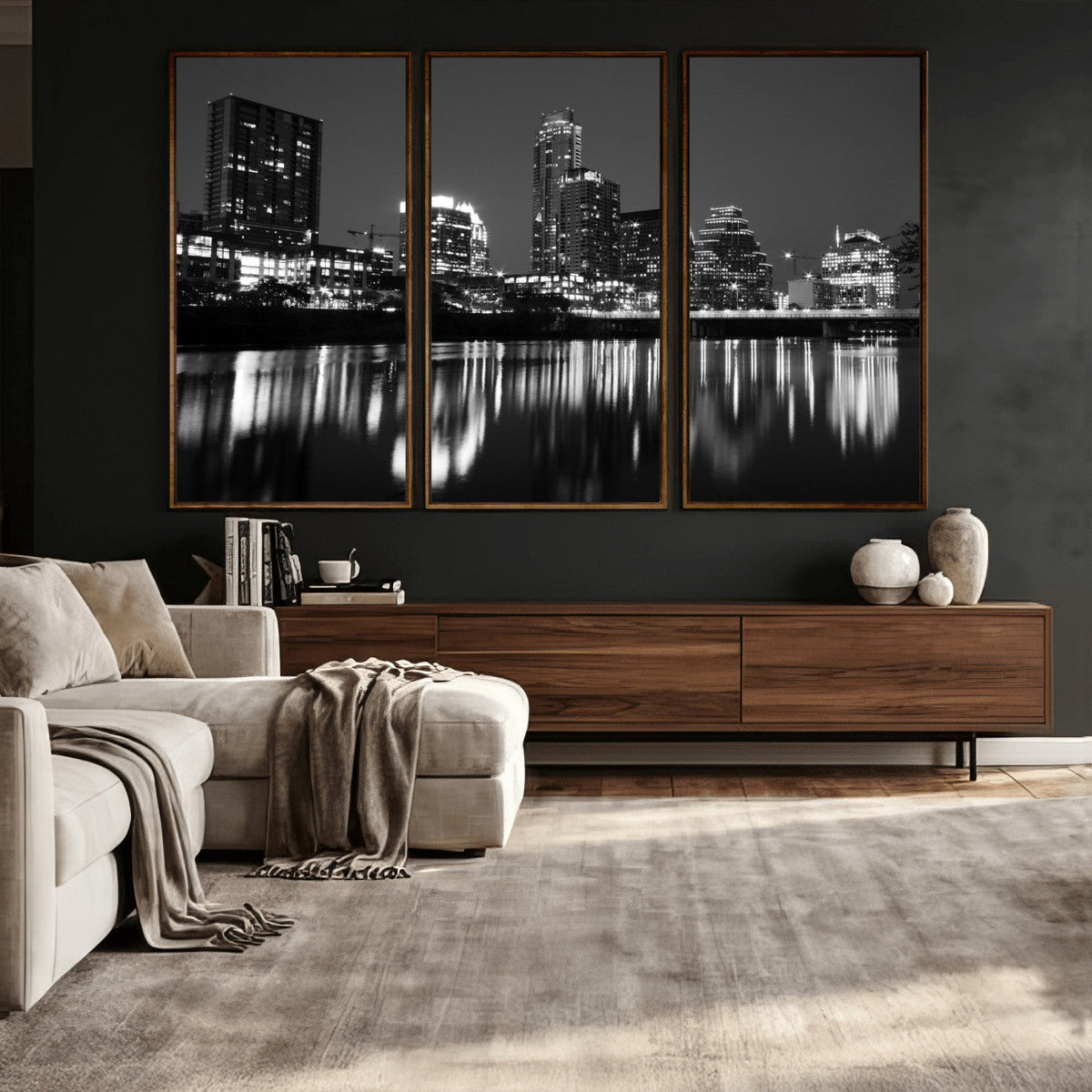 Austin Skyline Wall Art Canvas Print, Austin Downtown Night
