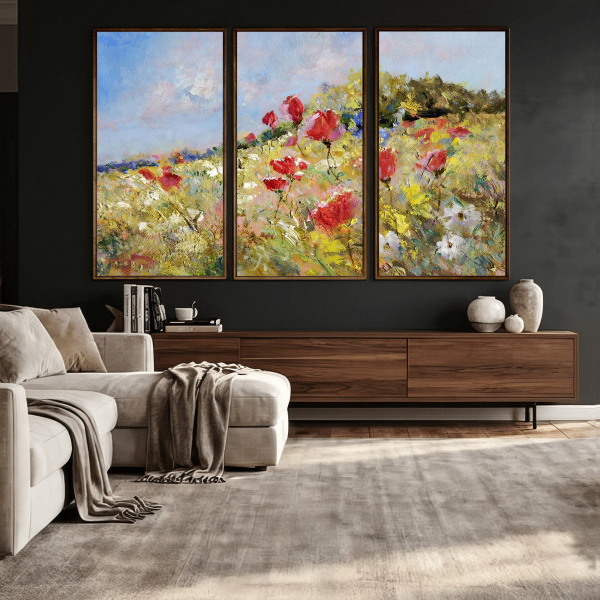 Abstract Mountain Landscape Wall Art Canvas Print – Textured