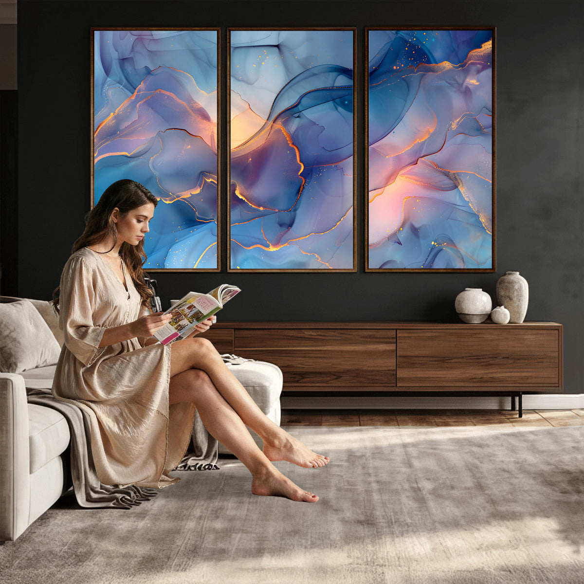 Colorful Abstract Canvas Wall Art Print, Vibrant Popup Color Art Print