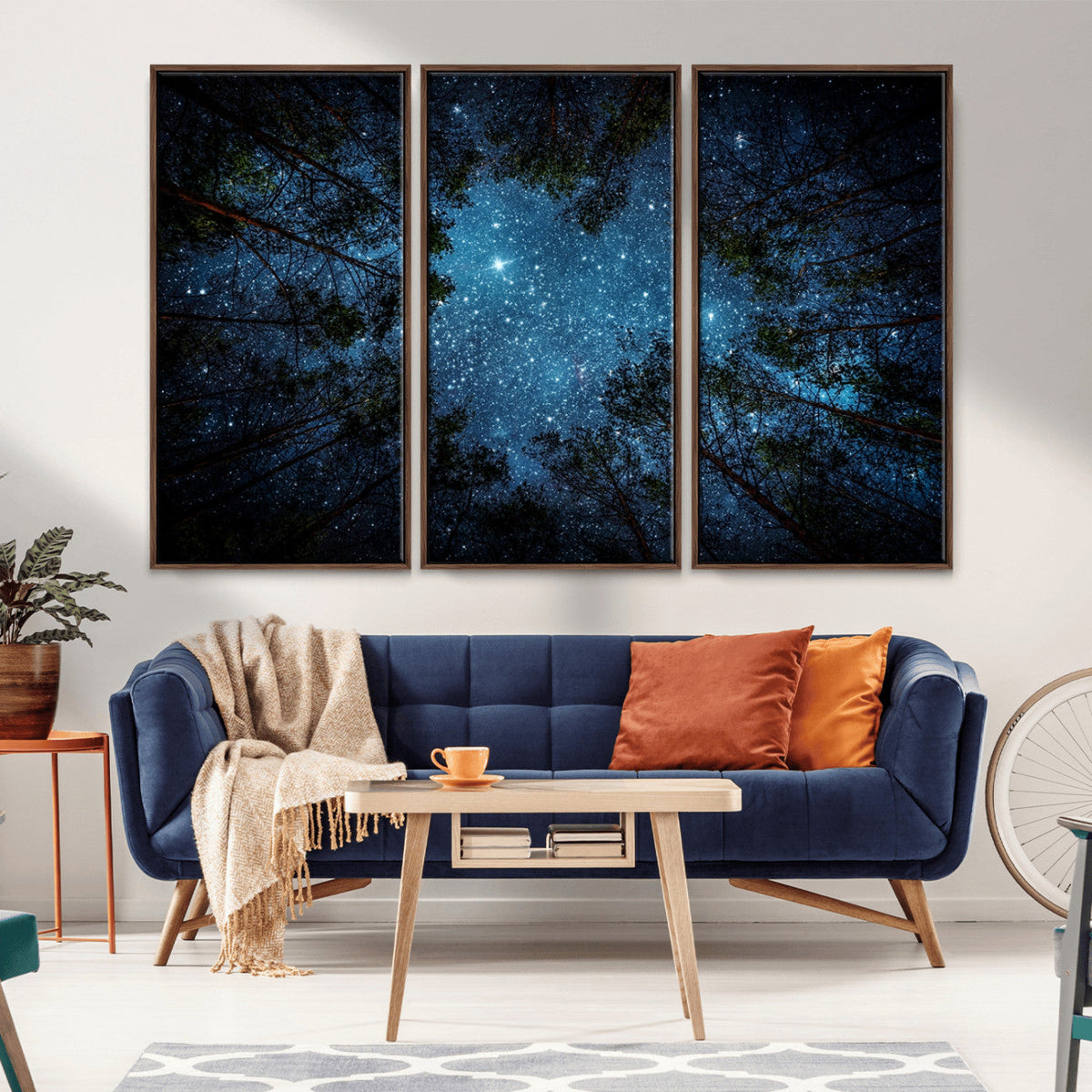 Forest and Stars Wall Art Canvas Print