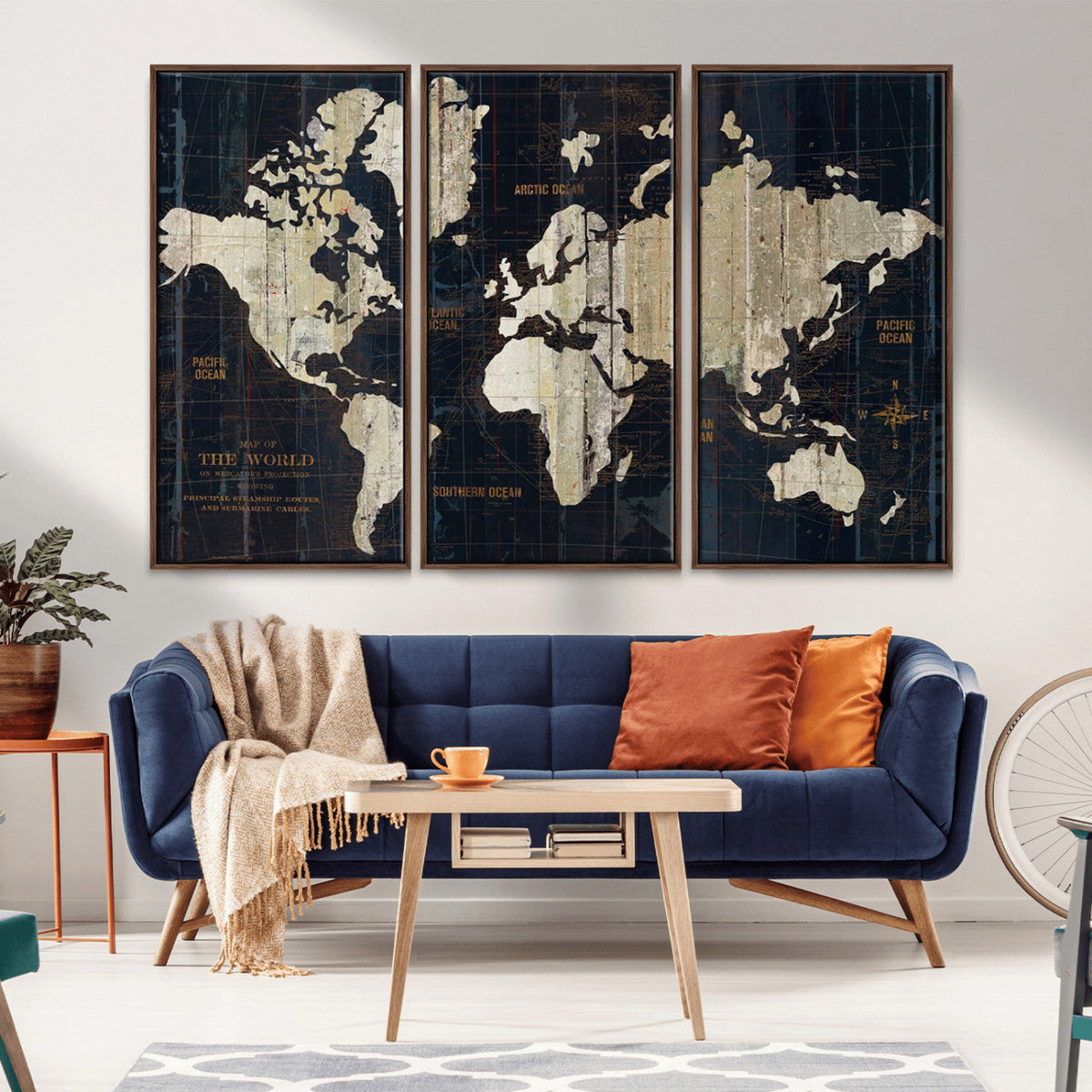 Antique Old World Map Wall Art Canvas Print
