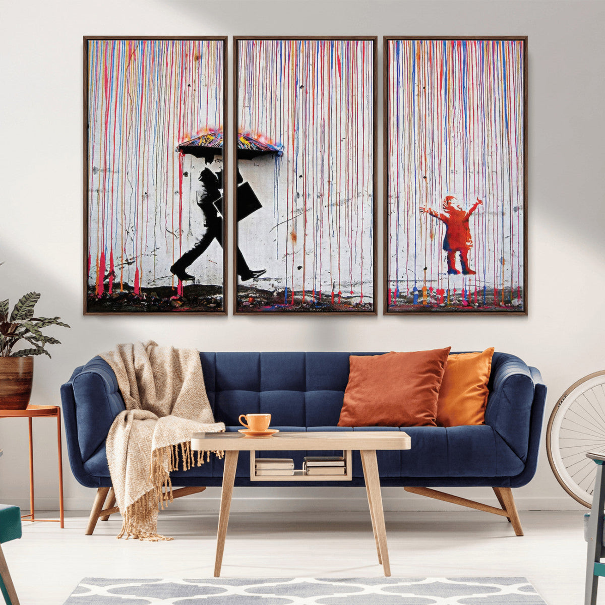 Banksy Wall Art Canvas Print, Framed Graffiti Art Picture