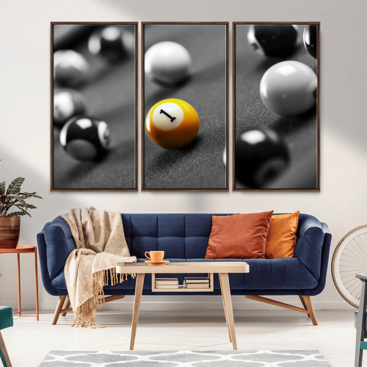 Wall Art Pool Table and Balls Canvas Print