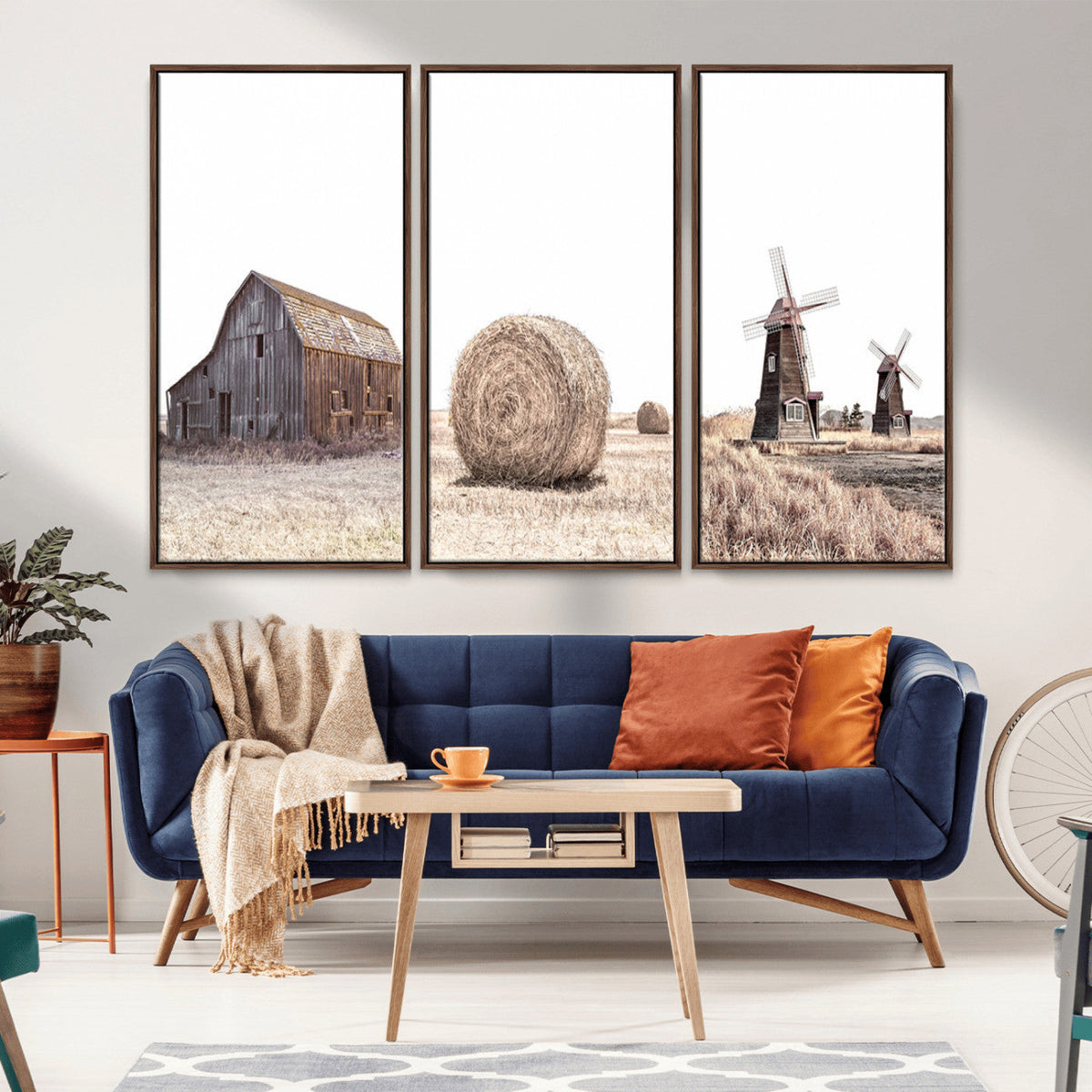 Farm Prints Set, Set of 3 Farmhouse Wall Art, Country House