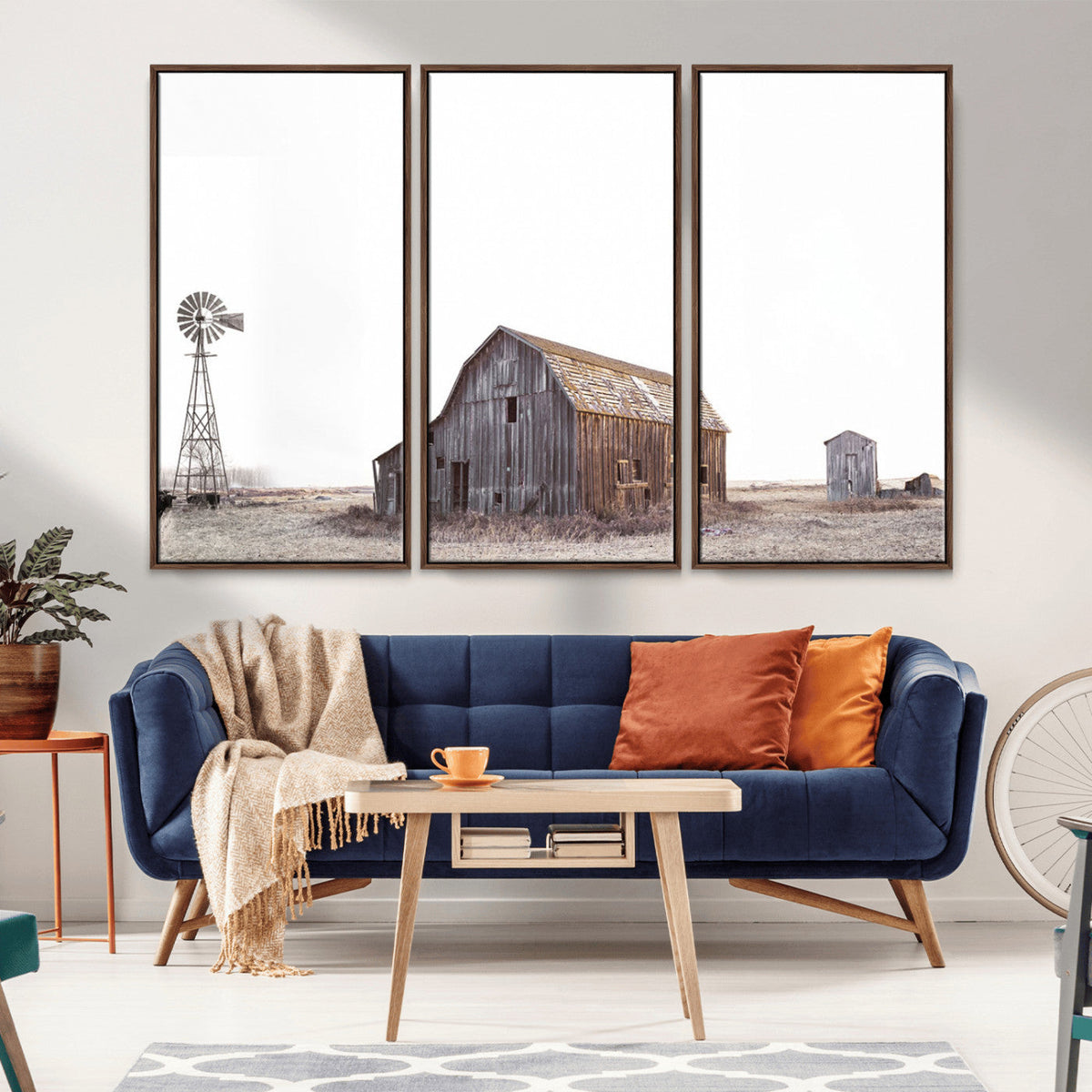 Set of 3 Rustic Farmhouse Wall Art Prints – Country Barn,
