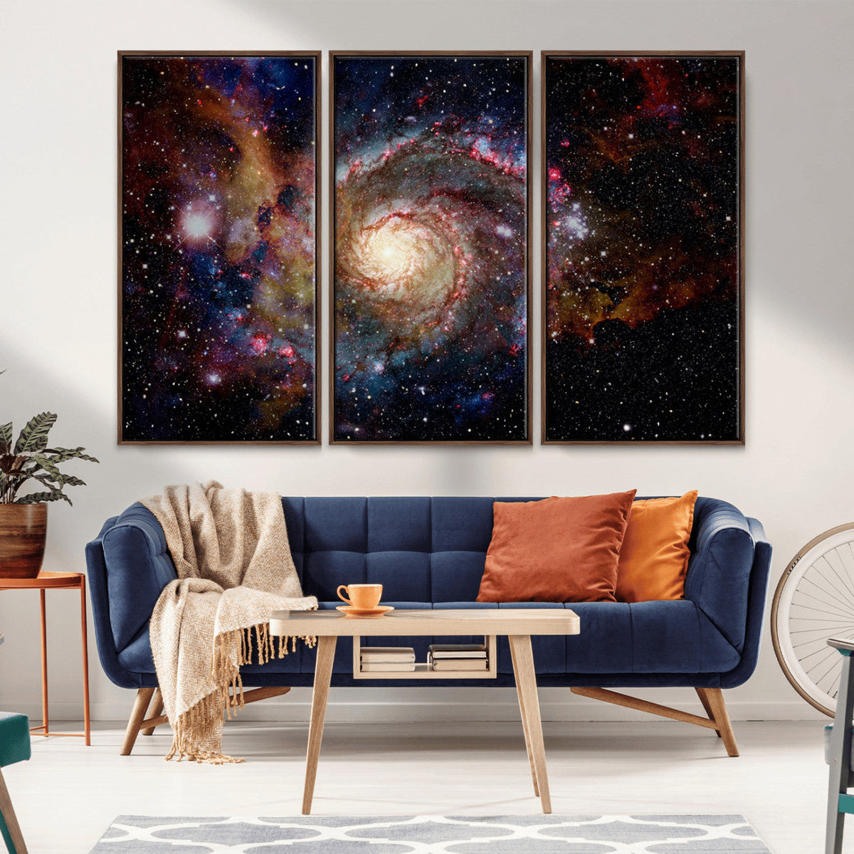 Nebula and Galaxies in Space Wall Art Canvas Print, Spiral