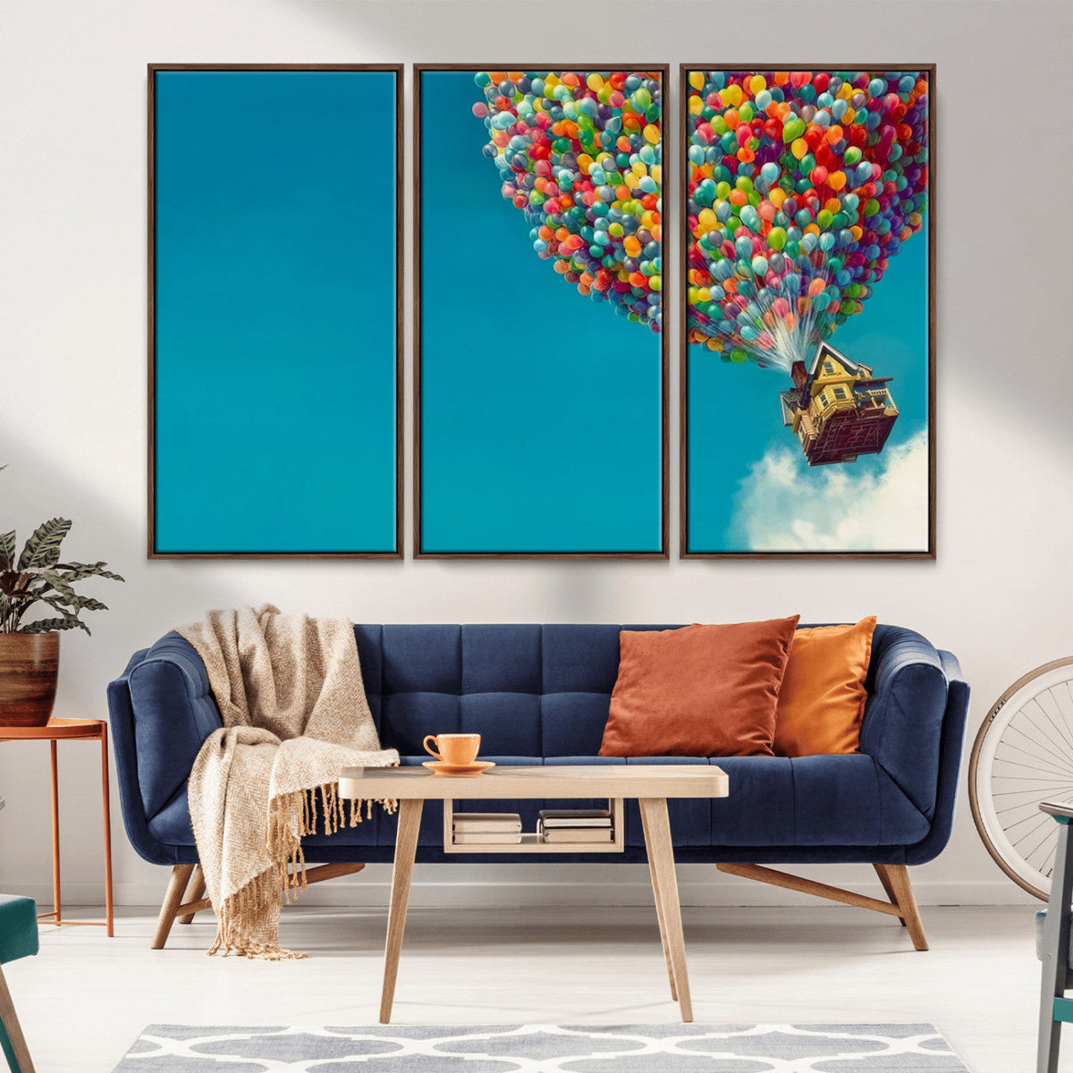 Carl Fredricksen, Up Movie Wall Art, Colorful Balloon House