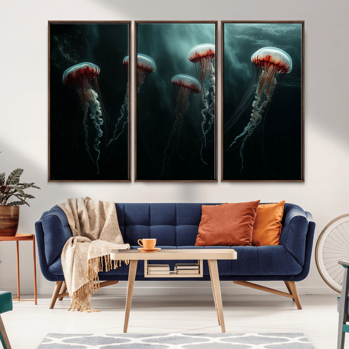 Abstract Jellyfish Wall Art Canvas Print