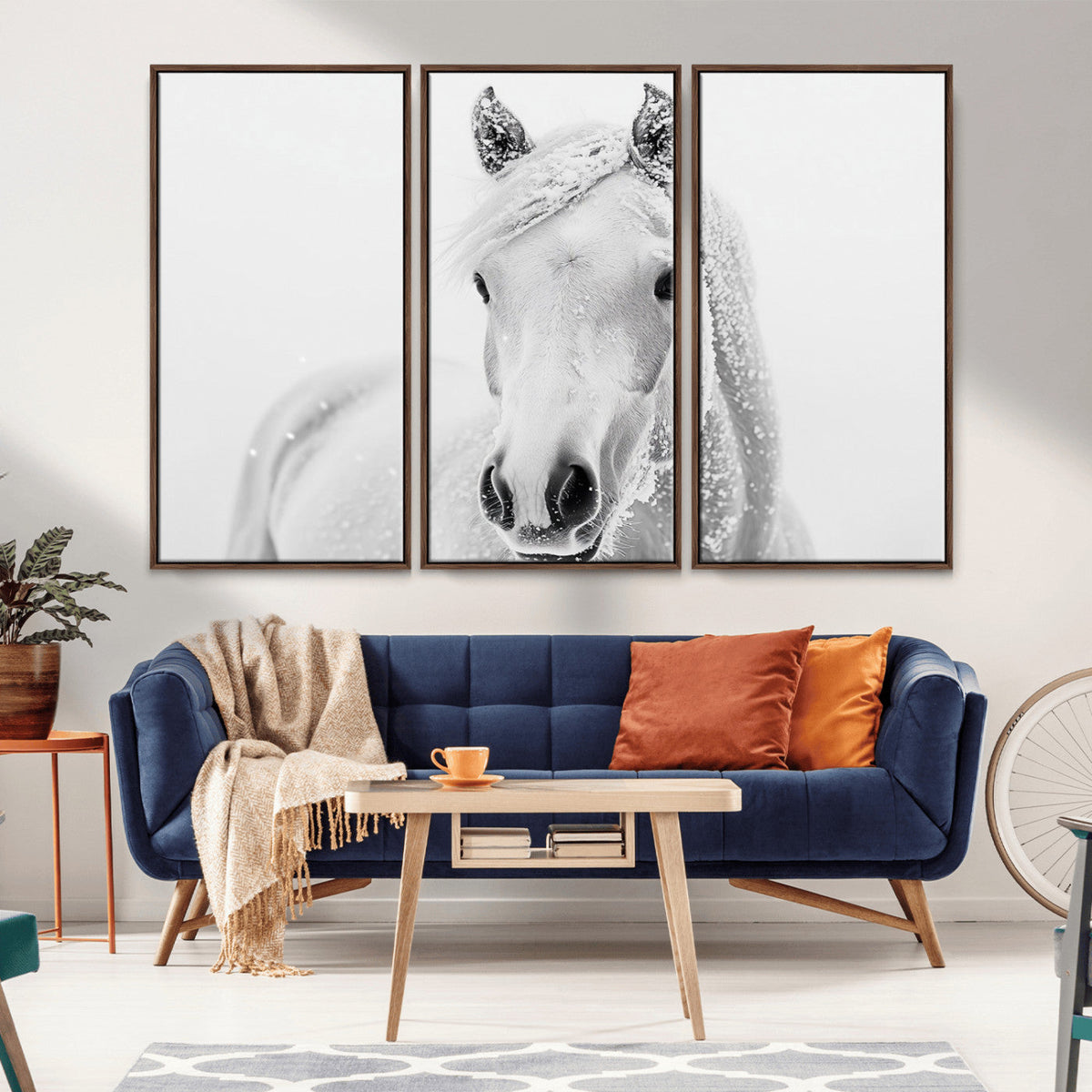 Majestic White Horse Wall Art | Ready to Hang and Framed |