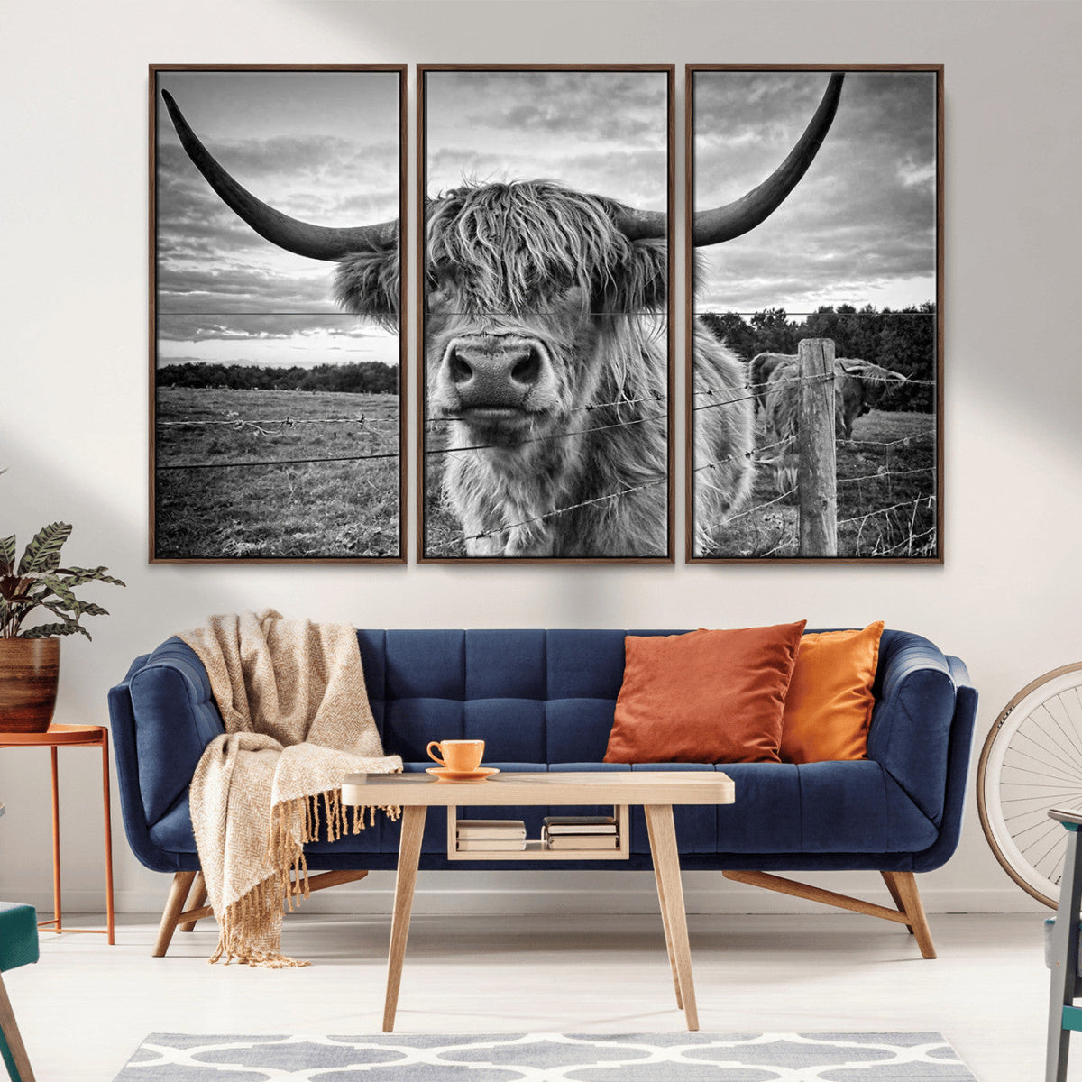 Scottish Highland Cow Wall Art Canvas Print | Ready to Hang