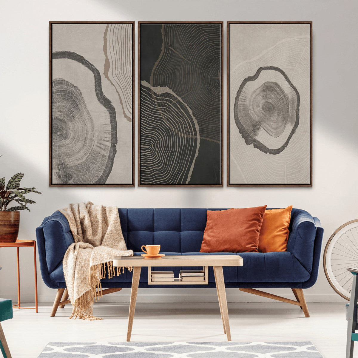 Minimalist Tree Rings Wall Art | Modern Abstract Canvas