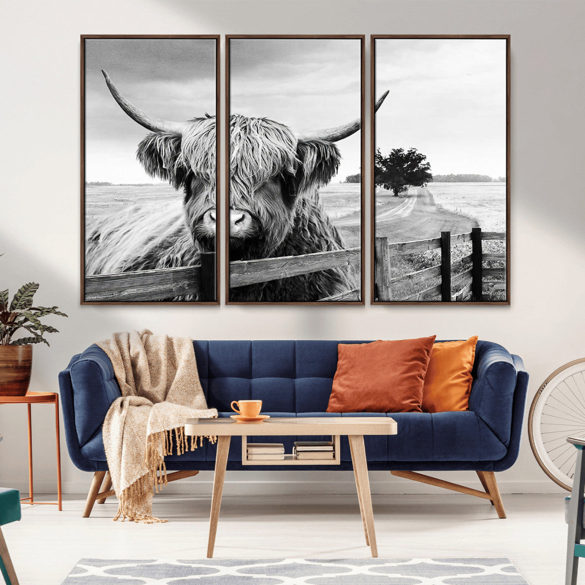Scottish Highland Cow Wall Art | Rustic Farmhouse Décor |
