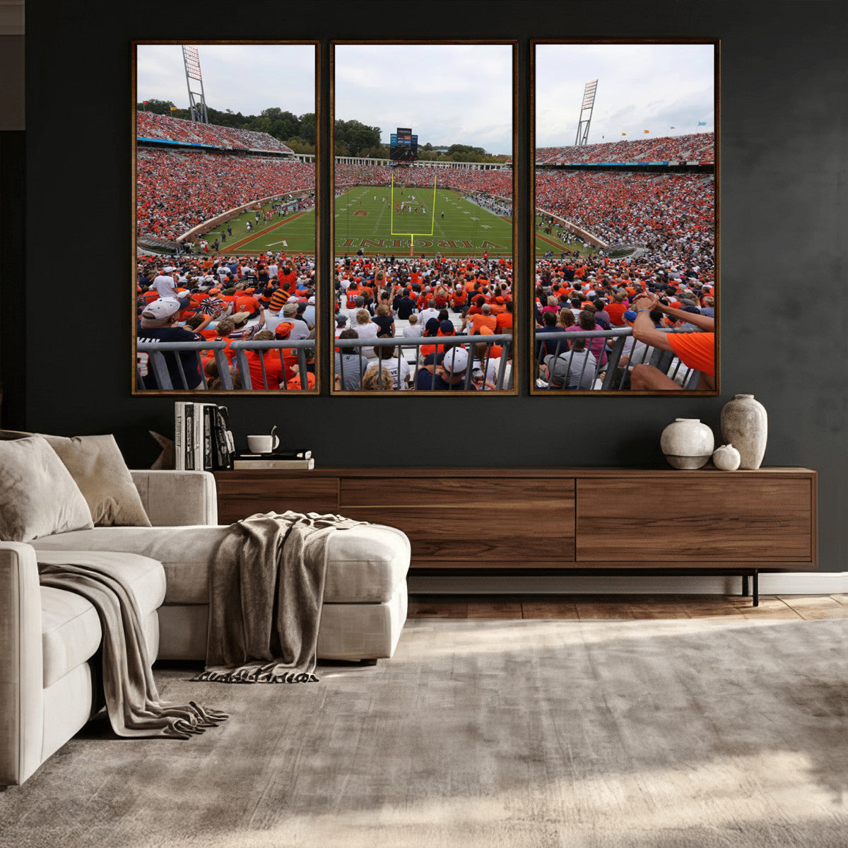 Virginia Cavaliers Football Team Print - Charlottesville Scott Stadium Print Wall Art Canvas