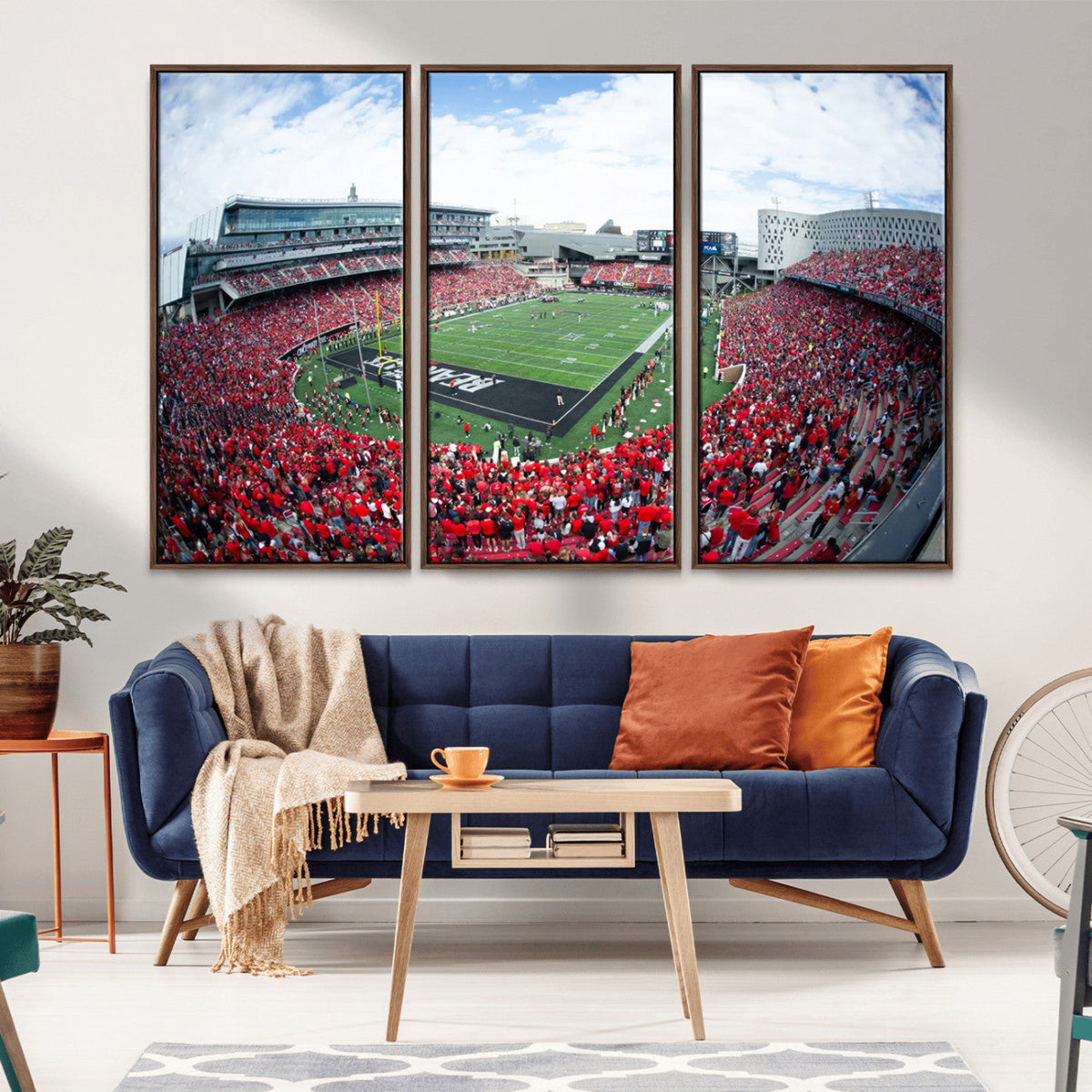 Cincinnati Bearcats Football Team Print - Nippert Stadium Wall Art Canvas Print