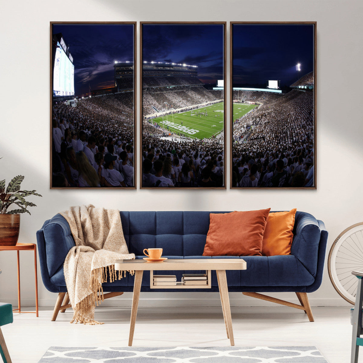 Michigan State Spartans Canvas, Framed Football Team Print -