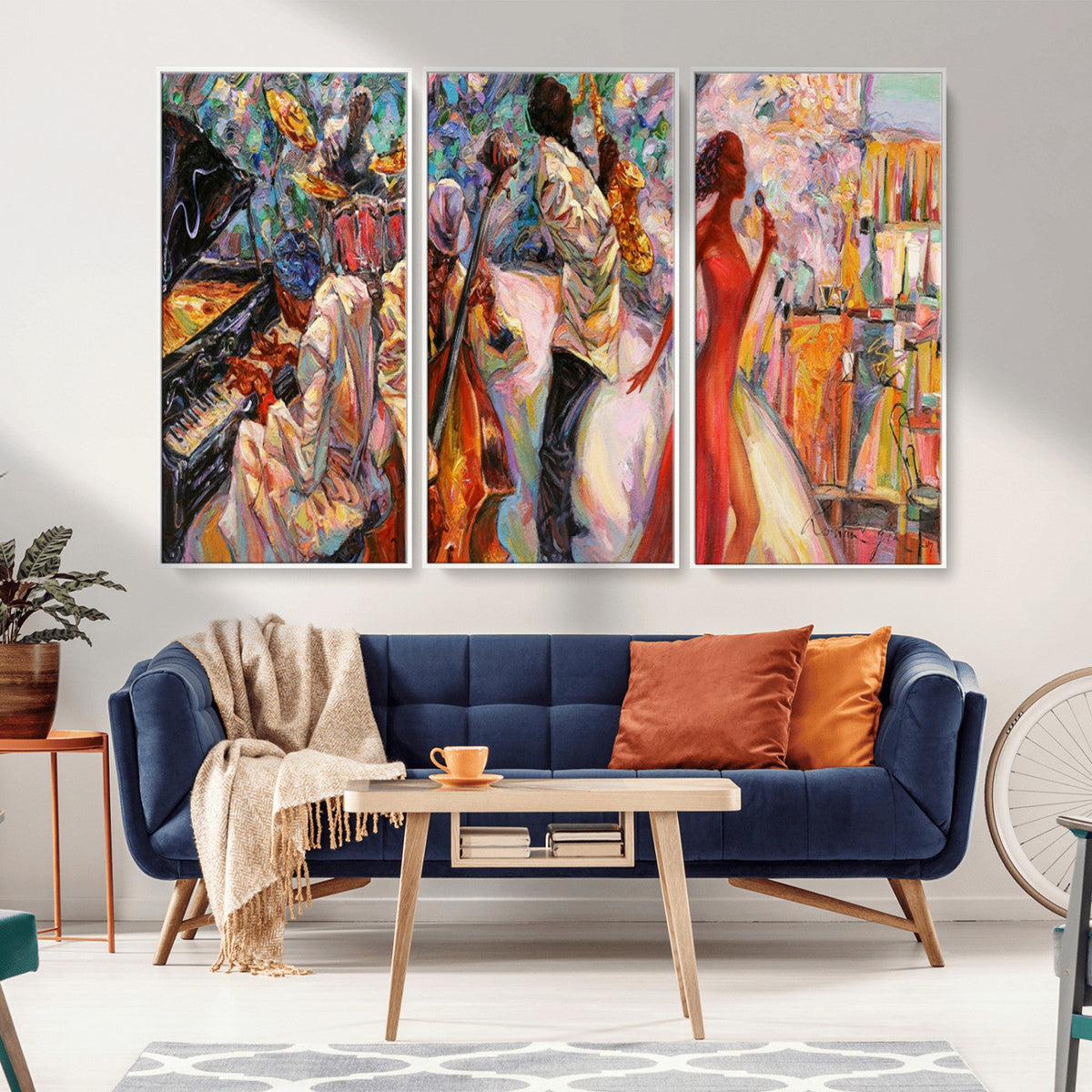 Abstract Afro American Jazz Canvas Wall Art | Music-Inspired