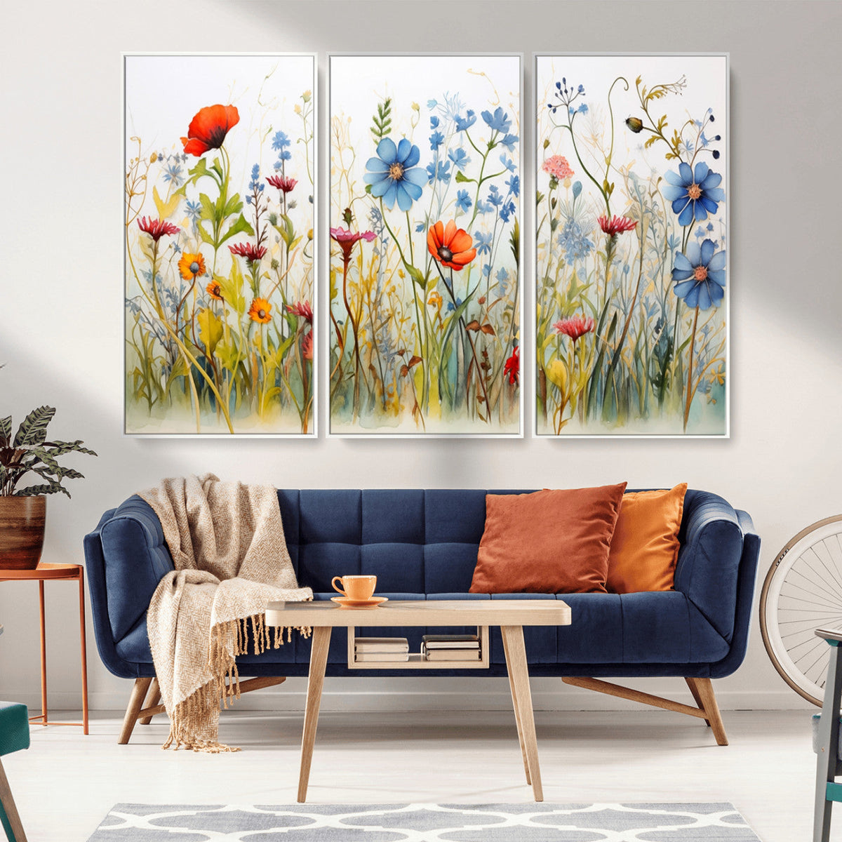 Colorful Wildflower Canvas Wall Art - Vibrant Floral